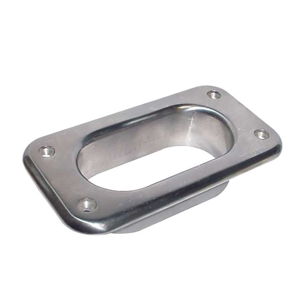 Whitecap Hawse Pipe 316 stainless steel 4x2 inch rectangular flange with mounting holes