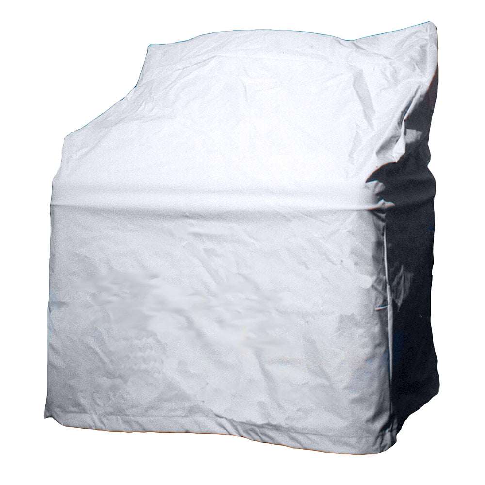 Taylor Made Medium Center Console Cover in white vinyl, waterproof and UV resistant with drawstring hem