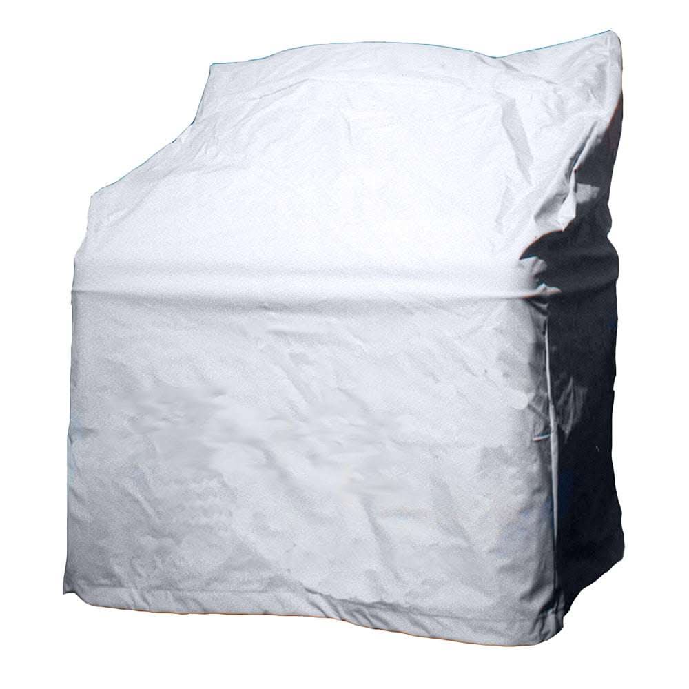 Taylor Made Medium Center Console Cover in white vinyl, waterproof and UV resistant with drawstring hem