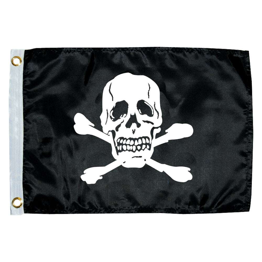 Taylor Made 12x18 Jolly Roger novelty flag with skull and crossbones design and brass grommets
