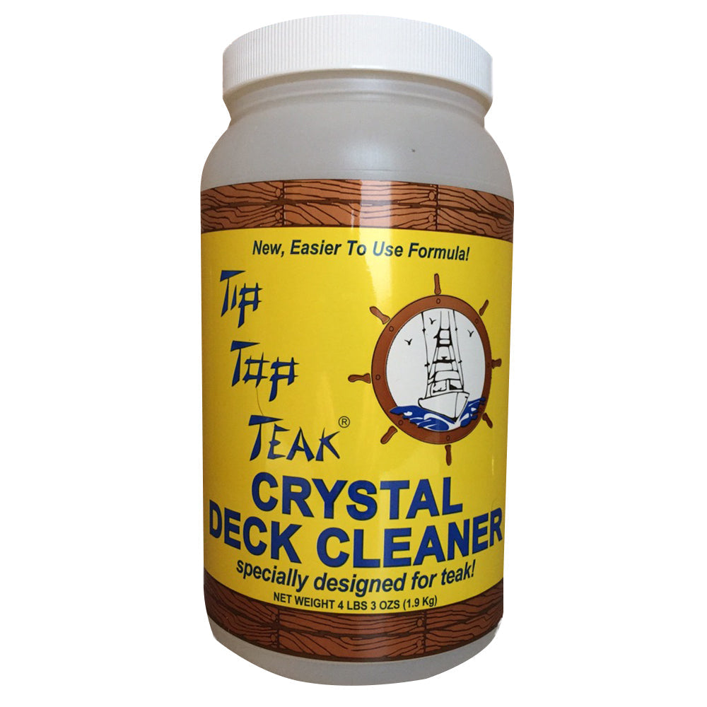Tip Top Teak Crystal Deck Cleaner half gallon container for teak deck restoration