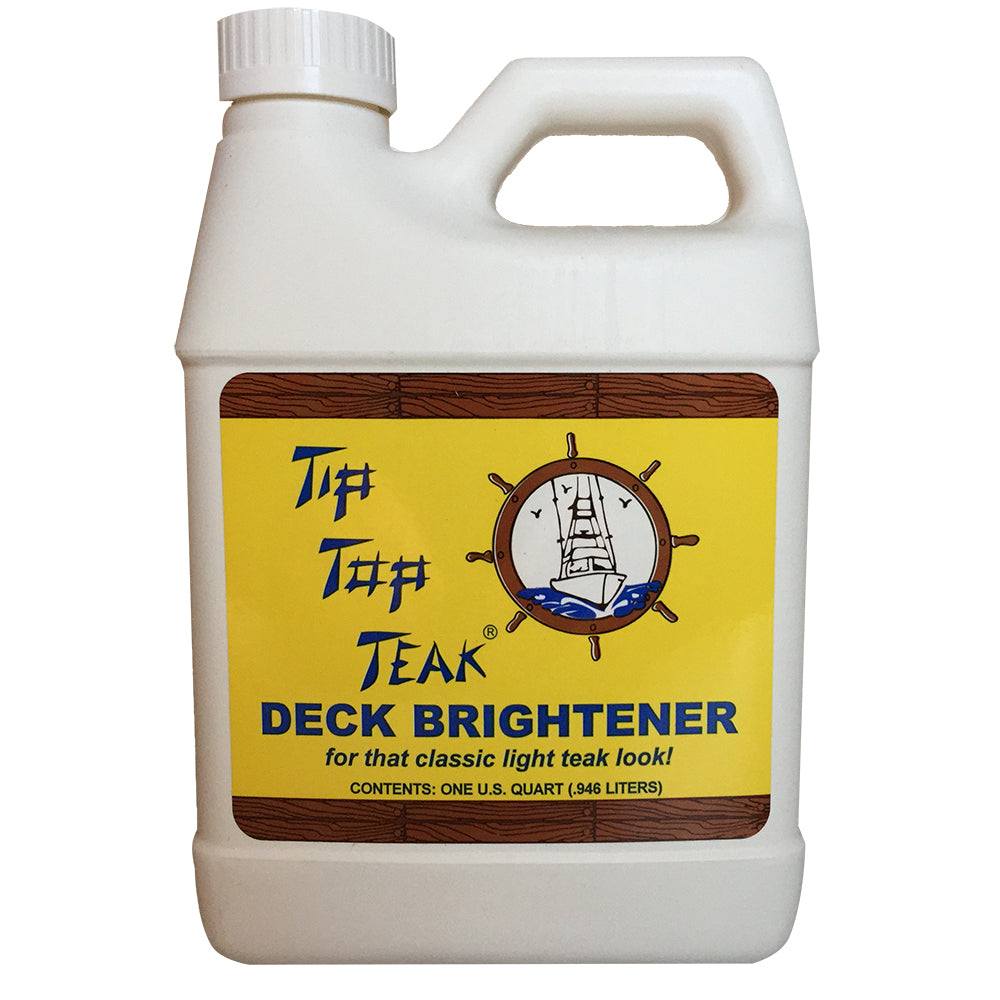 Tip Top Teak Deck Brightener quart container for restoring light teak decks