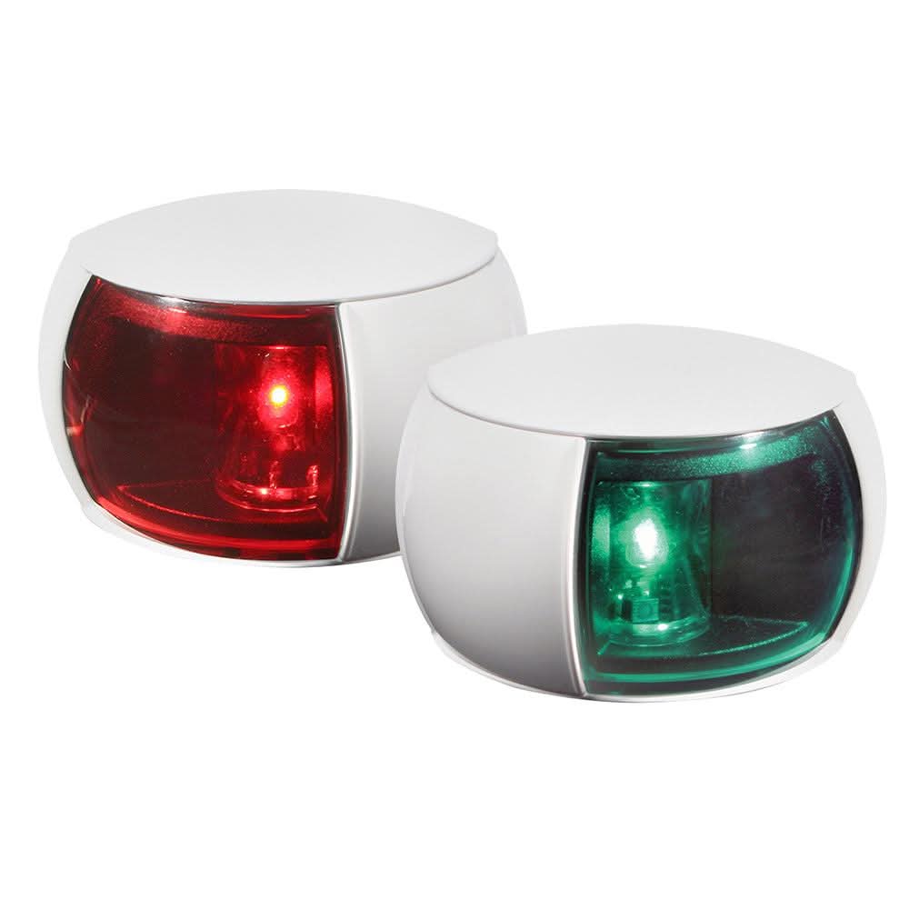 Hella Marine NaviLED port and starboard LED navigation lights with colored lenses and white housing