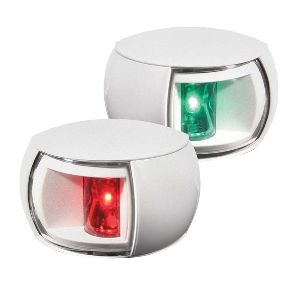 Hella Marine NaviLED compact LED port and starboard navigation lights with clear lens and white housing