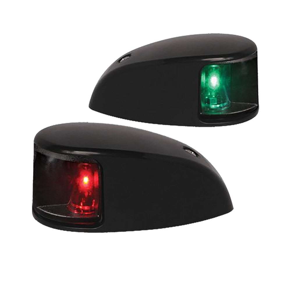 Hella Marine NaviLED deck mount port and starboard LED navigation lights with clear lens and black housing