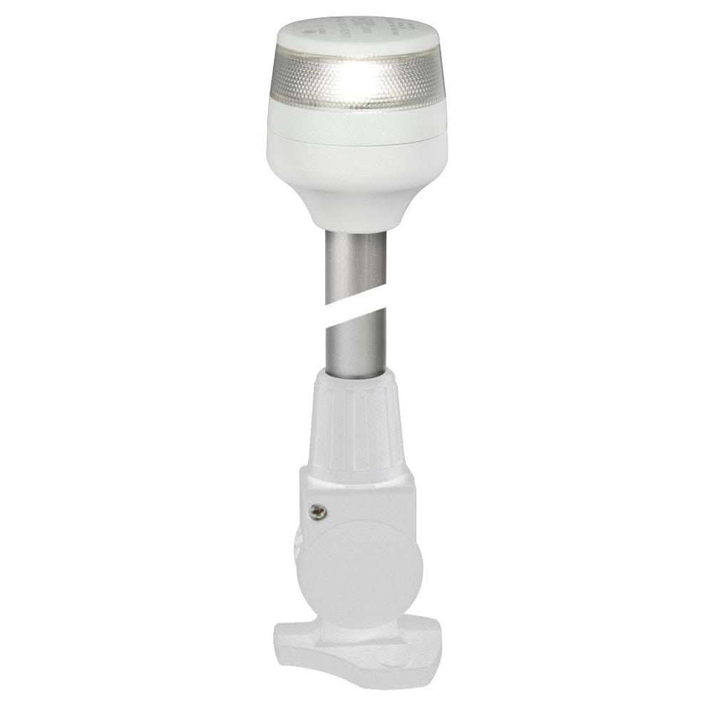 Hella Marine NaviLED 360 white compact marine navigation lamp with 24-inch fold down base and 2 nautical mile visibility