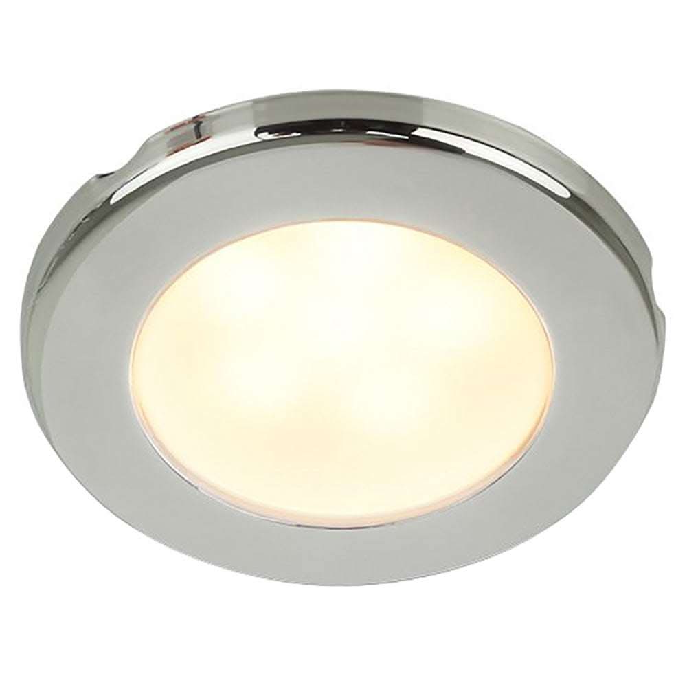 Hella Marine EuroLED 75 round stainless steel rim LED down light with warm white glow