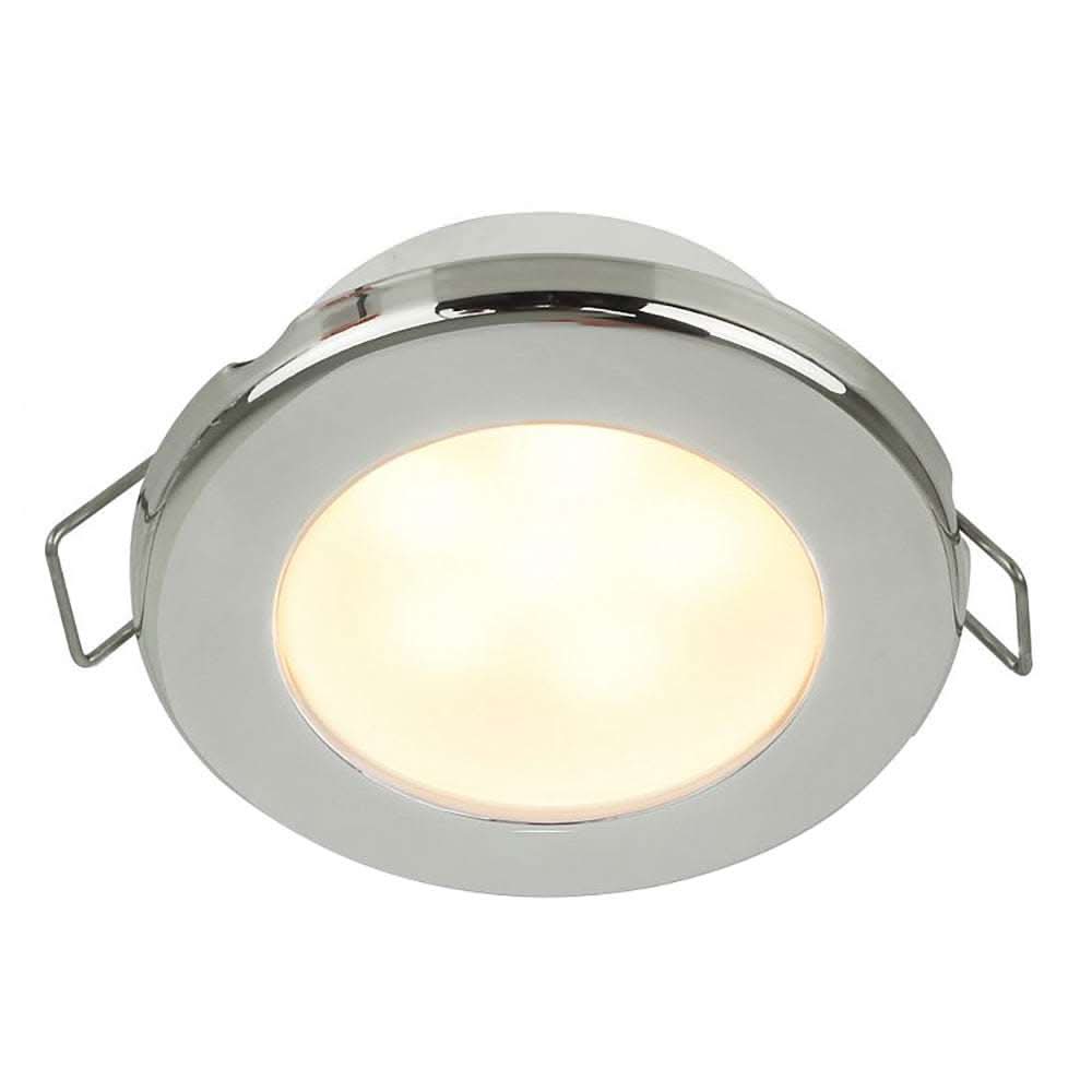 Hella Marine EuroLED 75 3 inch round stainless steel spring mount down light with warm white LED illumination