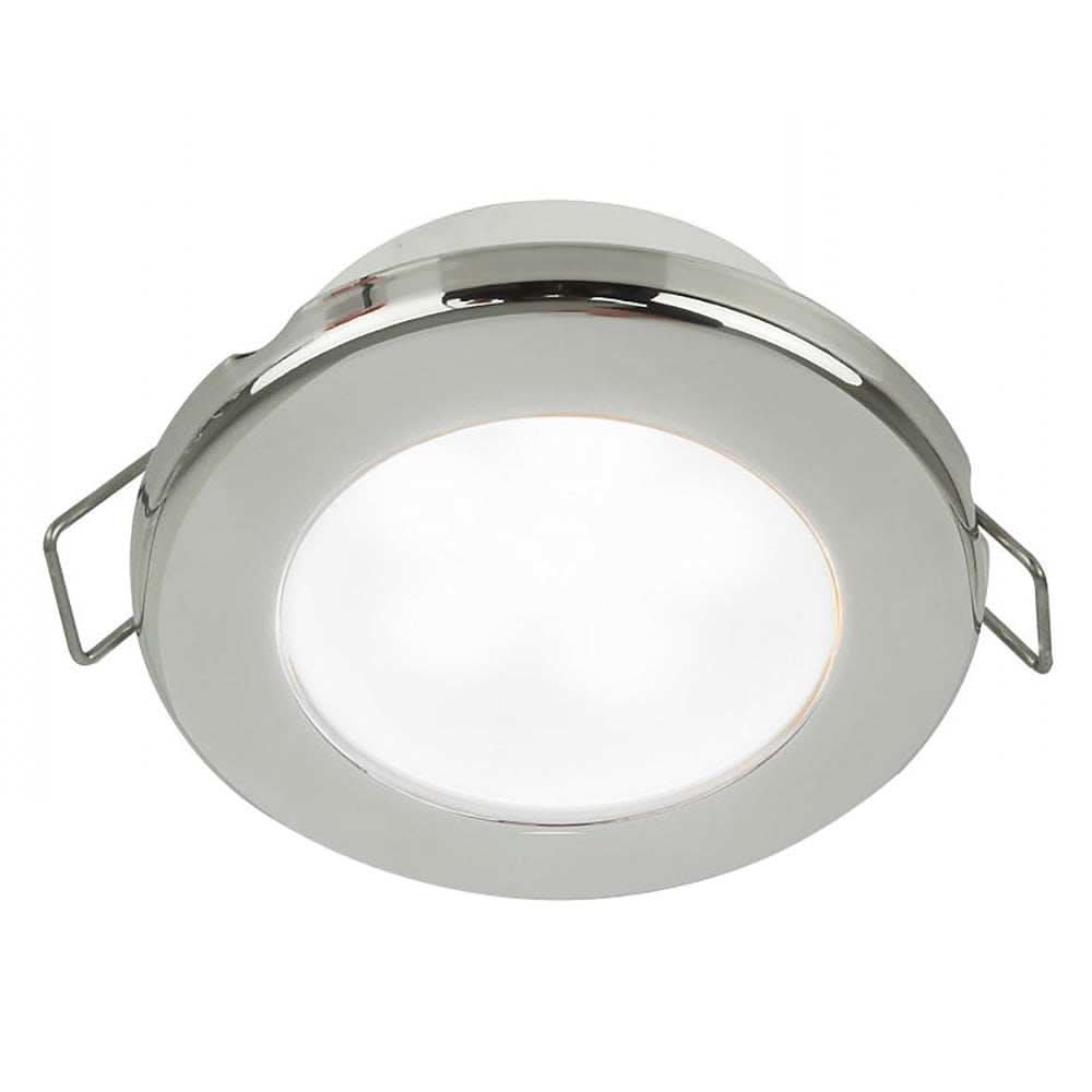 Hella Marine EuroLED 75 3" round stainless steel rim spring mount down light with white LED and 24V power