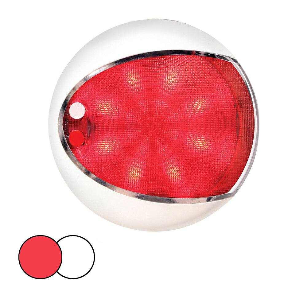 Hella Marine EuroLED 130 surface mount touch lamp with red and white LED in white housing