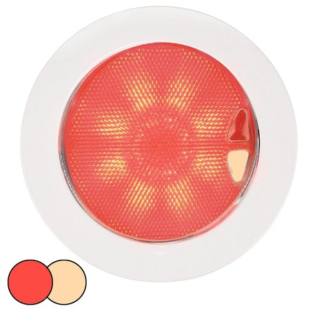 Hella Marine EuroLED 150 Recessed Surface Mount Touch Lamp - Red/Warm White LED - White Plastic Rim - 980630102