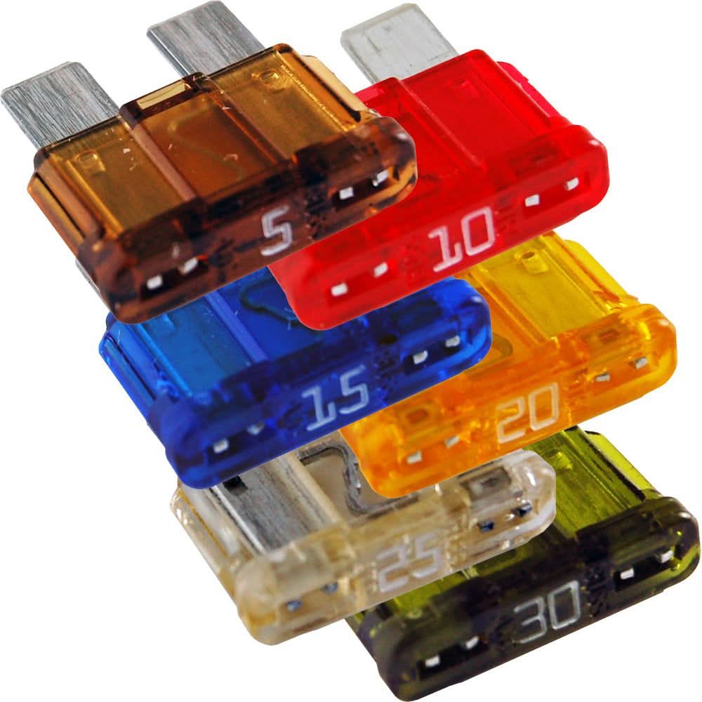 Blue Sea ATC Fuse Kit 6-piece set with 5 to 30 amp fuses in multiple colors