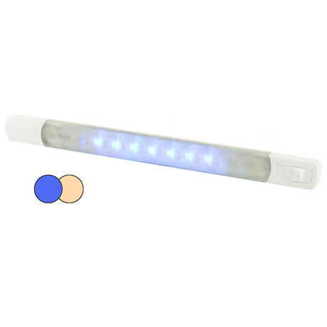 Hella Marine Surface Strip Light w/Switch - Warm White/Blue LEDs - 12V - 958121111