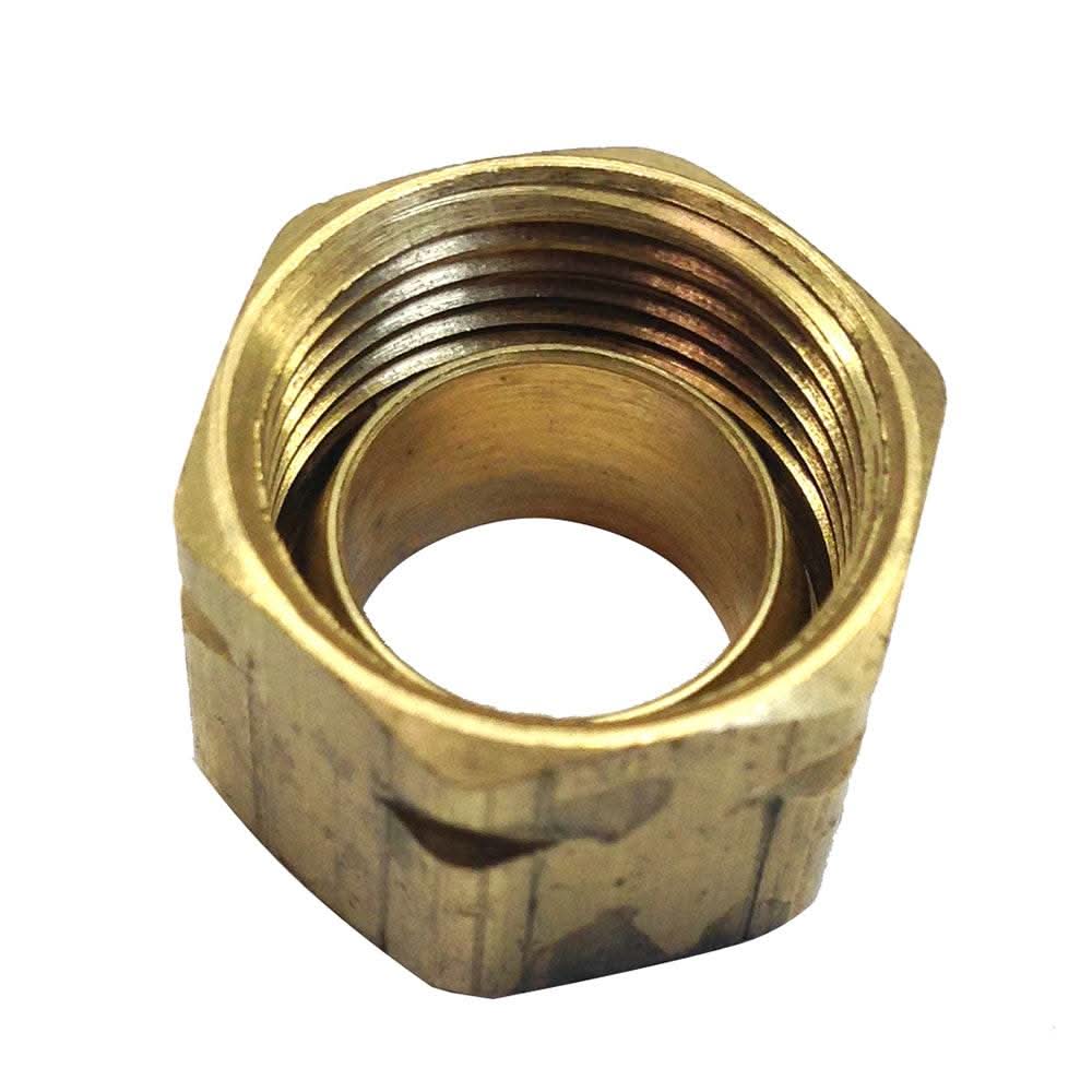 Uflex brass compression nut with sleeve for 3/8 inch nylon tubing fitting
