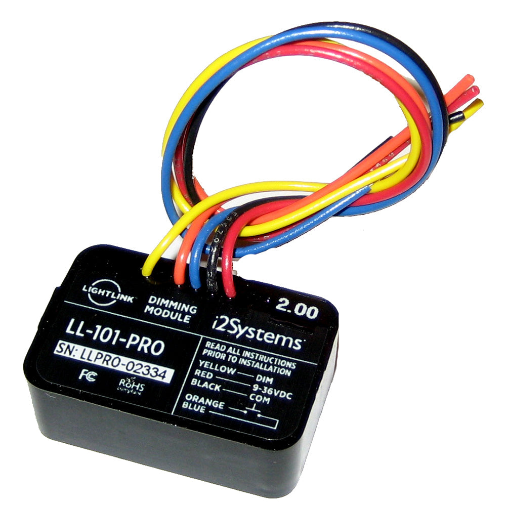 LightLink Pro LED Dimming Module LL-101-PRO with multi-color control wires and compact design