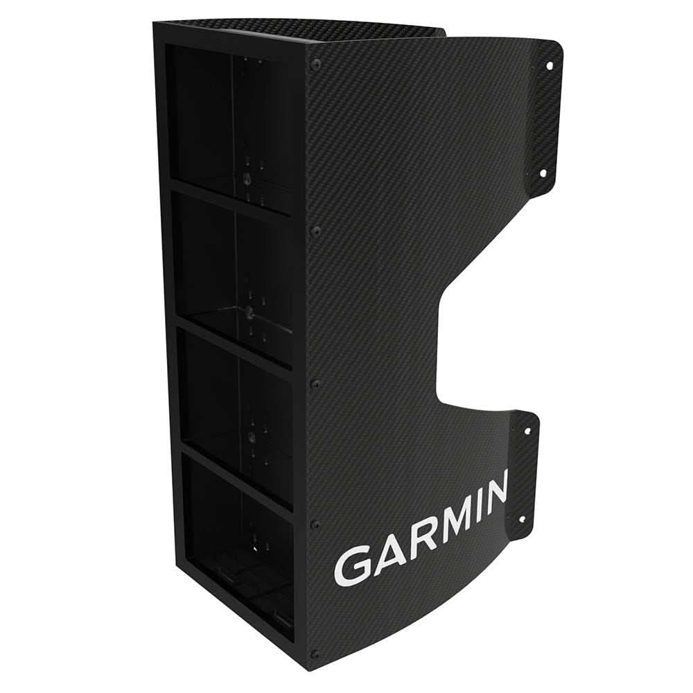 Garmin carbon fiber mast bracket for mounting 4 GNX 120 instrument displays with sleek industrial design