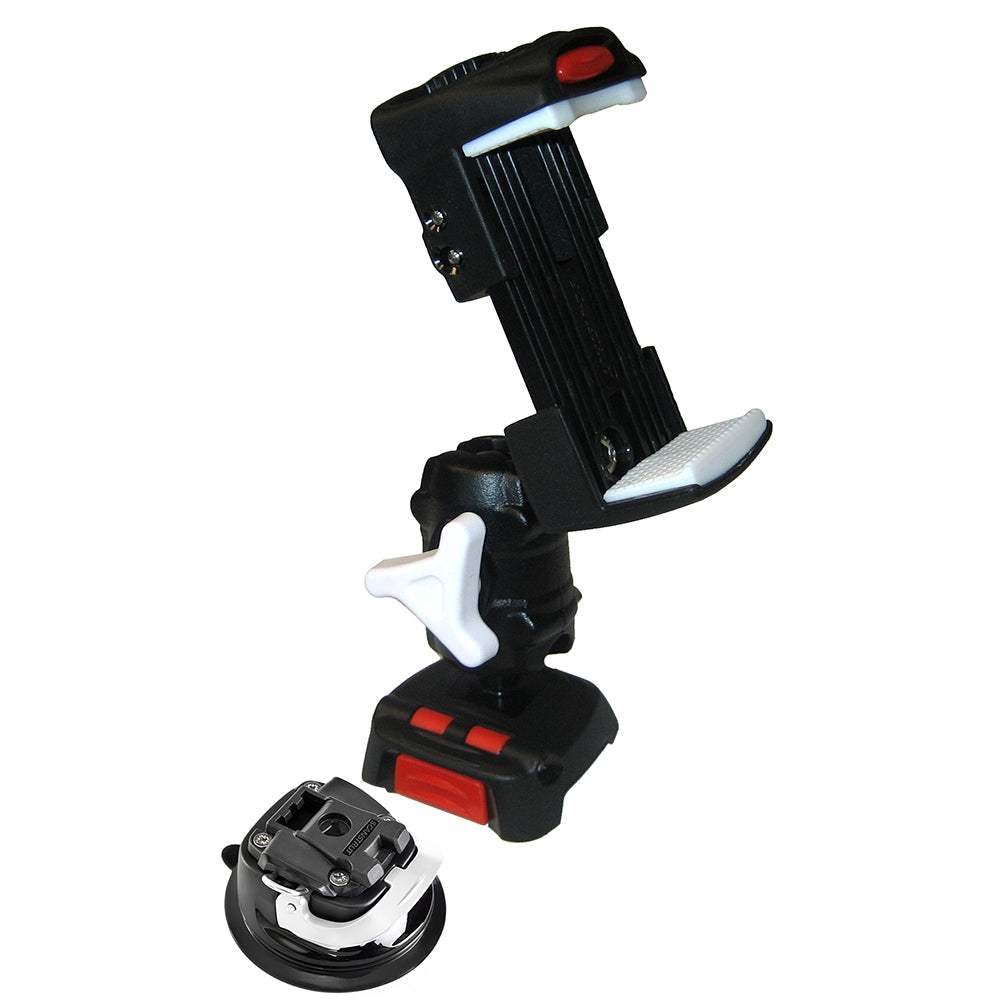 ROKK Mini Kit with universal phone clamp, adjustable arm, and mini suction cup base for secure mounting