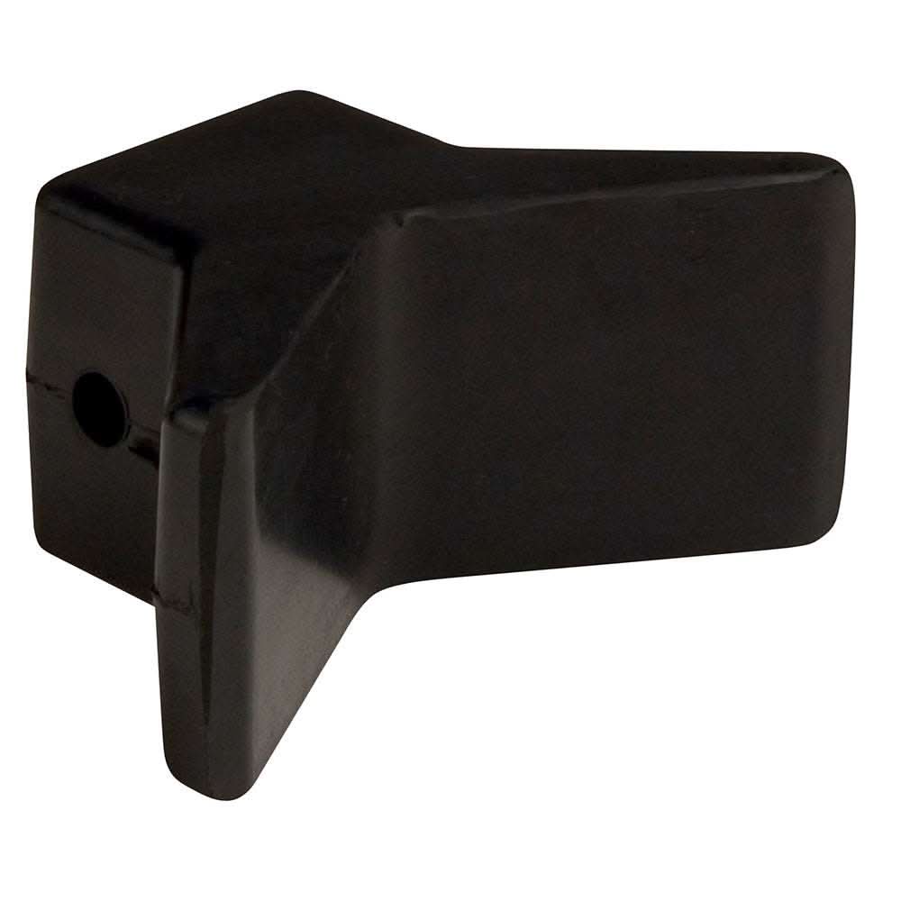 C.E. Smith Bow Y-Stop 3x3 black natural rubber trailer part with 6-5/8" span and 1/2" bolt