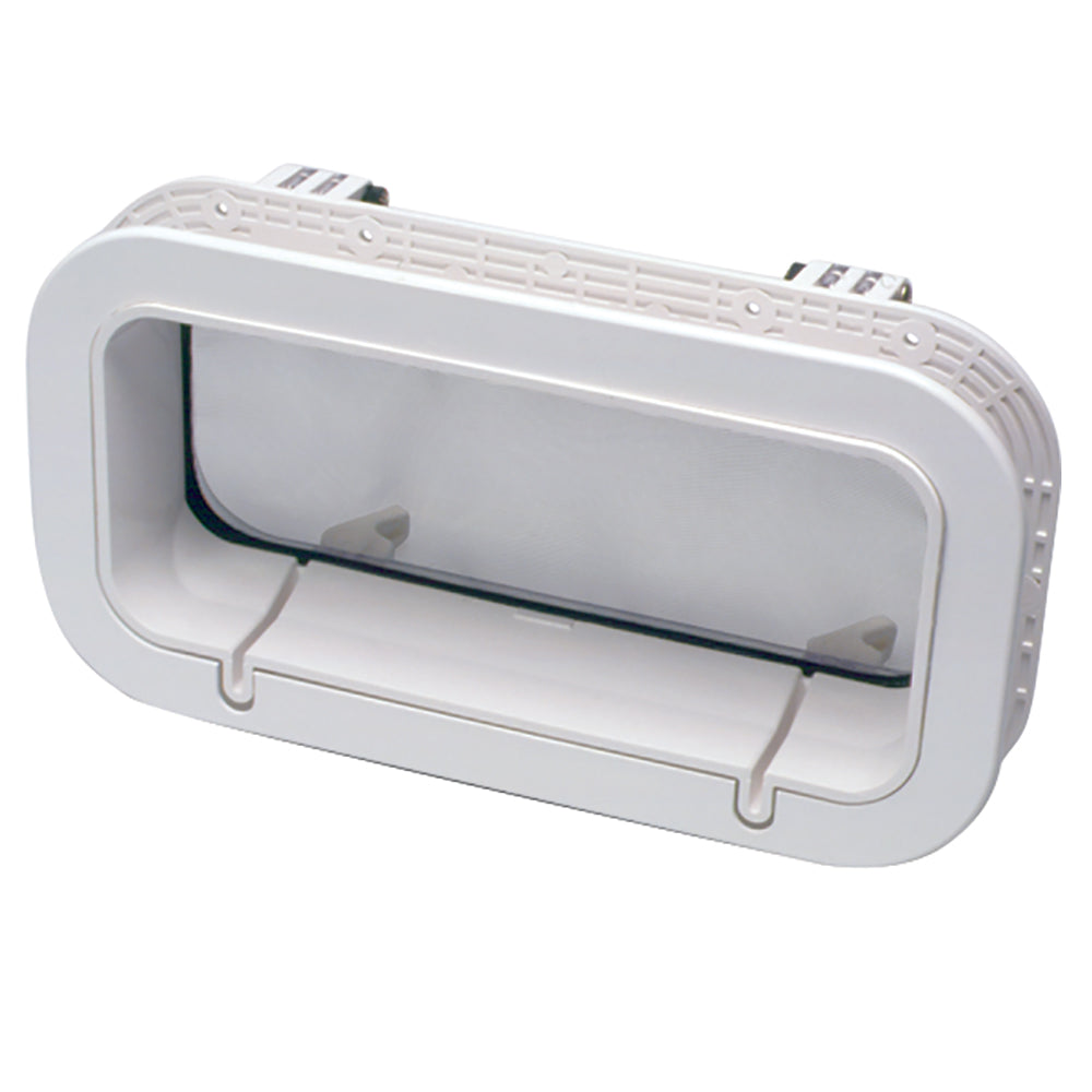 Beckson Drain Port - 4" x 14" x 1"-Depth - White/Clear - PO414DWC-10