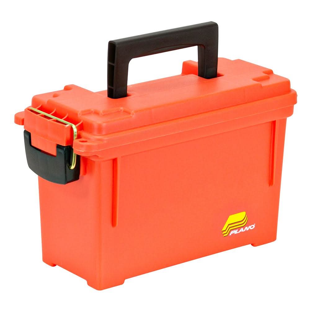 Plano 1312 Marine Emergency Dry Box in orange with water-resistant seal and carry handle