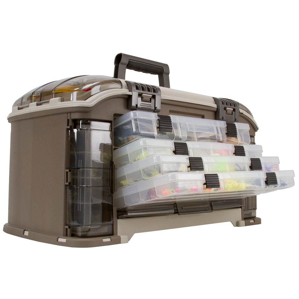 Plano Guide Series Angled Tackle System with 7 StowAway utility boxes and durable storage compartments