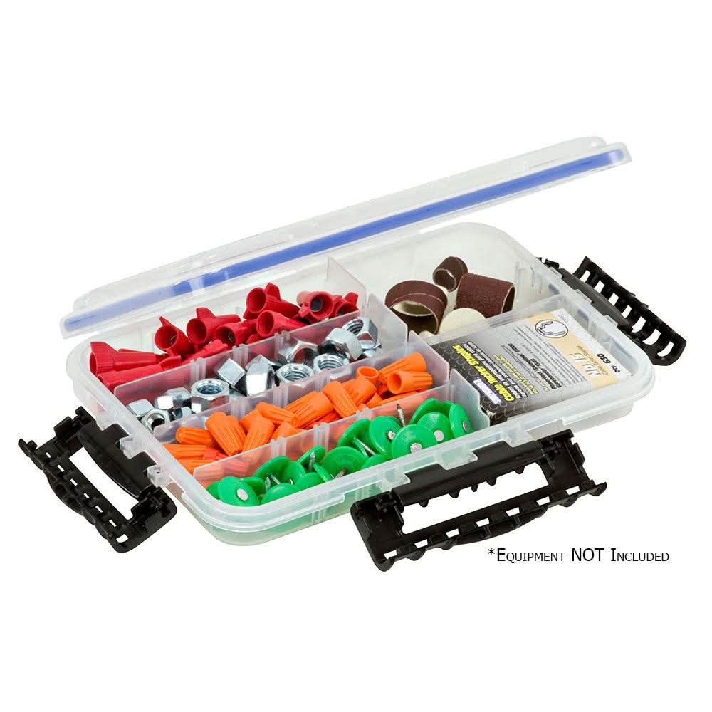 Plano Waterproof StowAway Utility Box 3600 size with adjustable compartments and secure latches for fishing gear storage