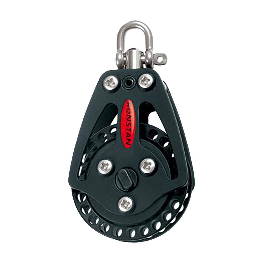 Ronstan Series 60 Ultimate Ratchet Single black anodized aluminum sailing block with high strength ratchet mechanism
