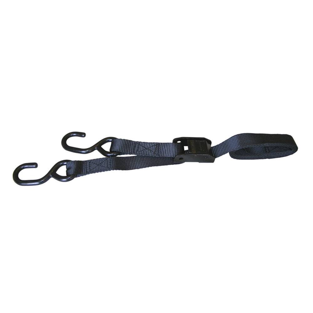CargoBuckle Cam Buckle tie-down strap with dual hooks and cam lock mechanism