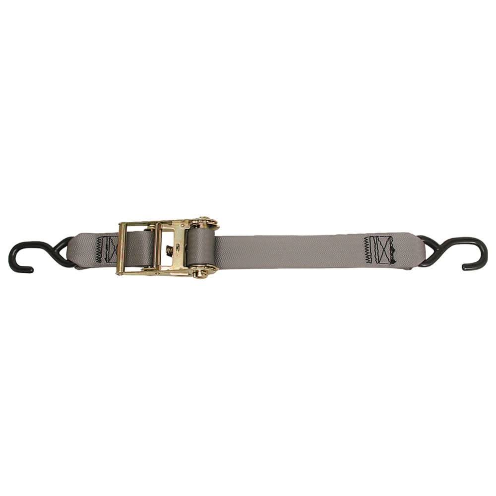 CargoBuckle 2-inch by 15-foot multipurpose ratchet strap with vinyl-coated S-hooks and 2500 lbs break strength
