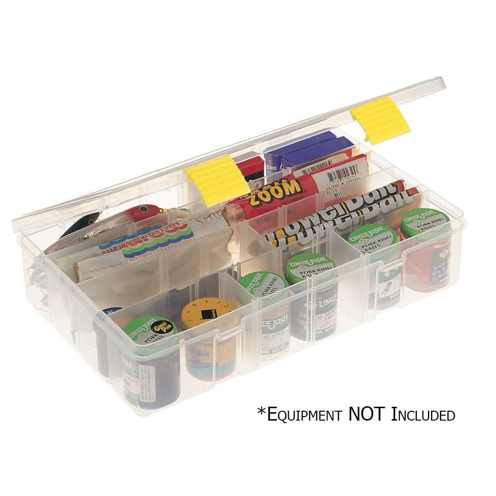 Plano ProLatch StowAway Deep 3700 tackle box with adjustable dividers and transparent lid