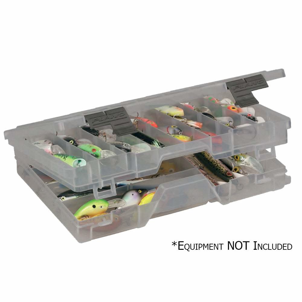 Plano Guide Series two-tiered StowAway tackle box with adjustable compartments for fishing gear storage