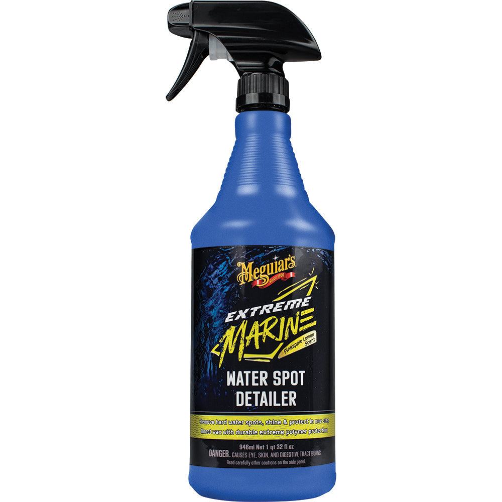 Meguiar's Extreme Marine Water Spot Detailer spray bottle for removing water spots and protecting marine surfaces