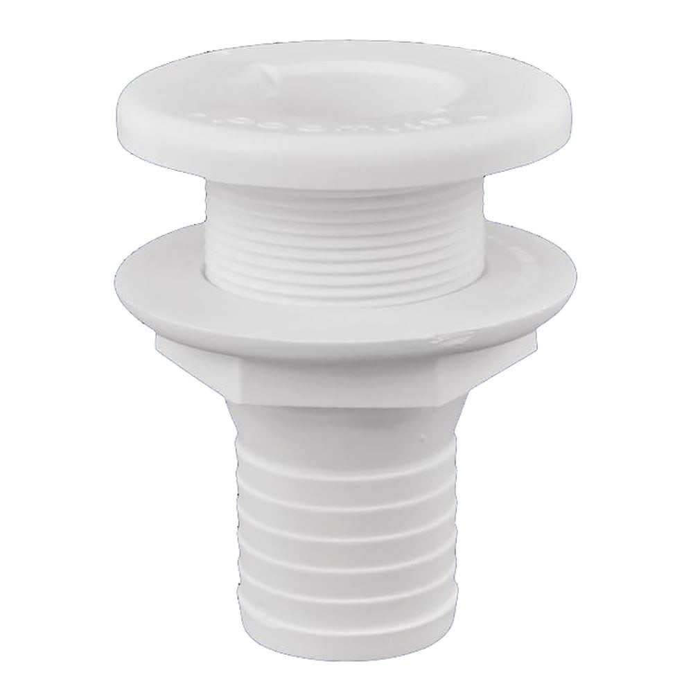 Attwood Plastic Thru-Hull Fitting 1-1/2 inch white polypropylene marine fitting