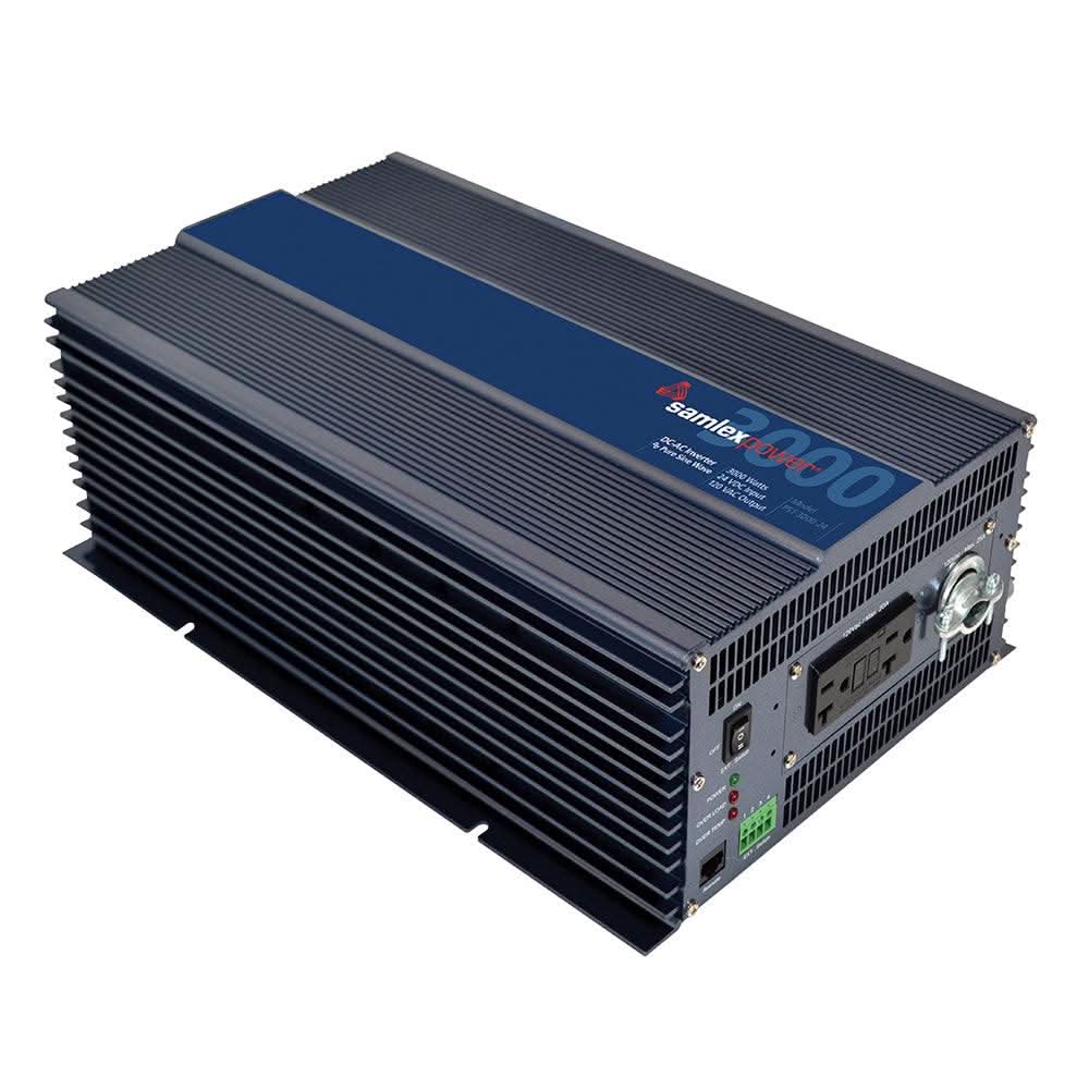 Samlex 3000W 24V pure sine wave inverter with cooling fins and power outlets