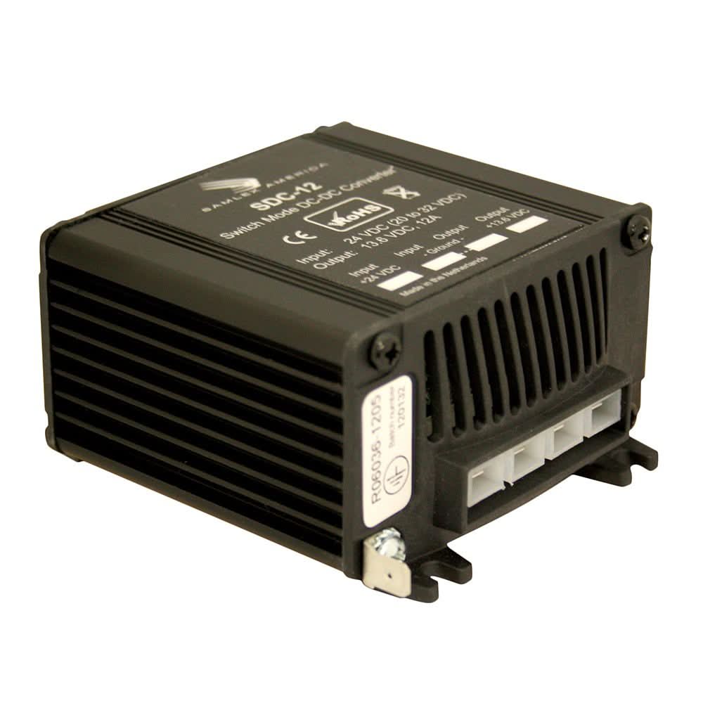 Samlex 12A non-isolated step-down 24V to 12V DC converter SDC-12 black compact unit
