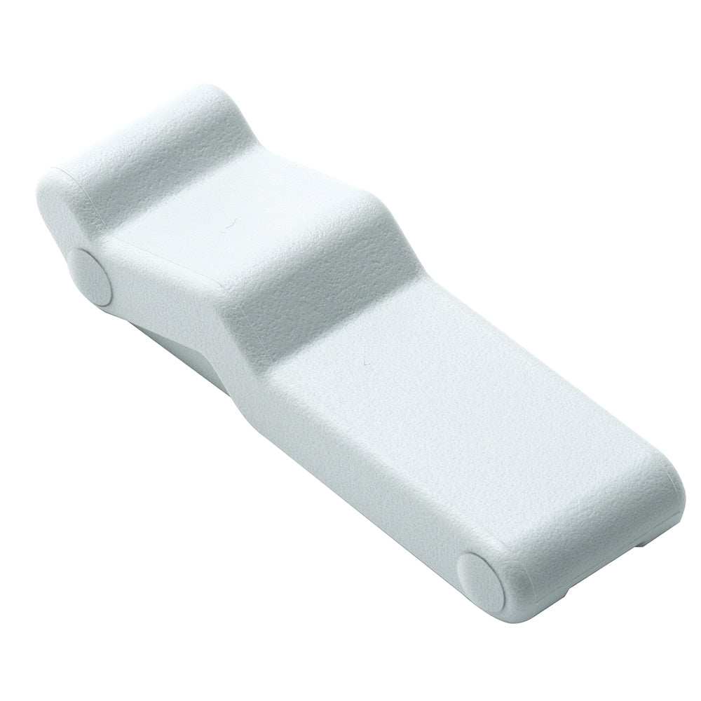 Southco Concealed Soft Draw Latch with white rubber body and right-angle keeper for quiet vibration control and secure closure