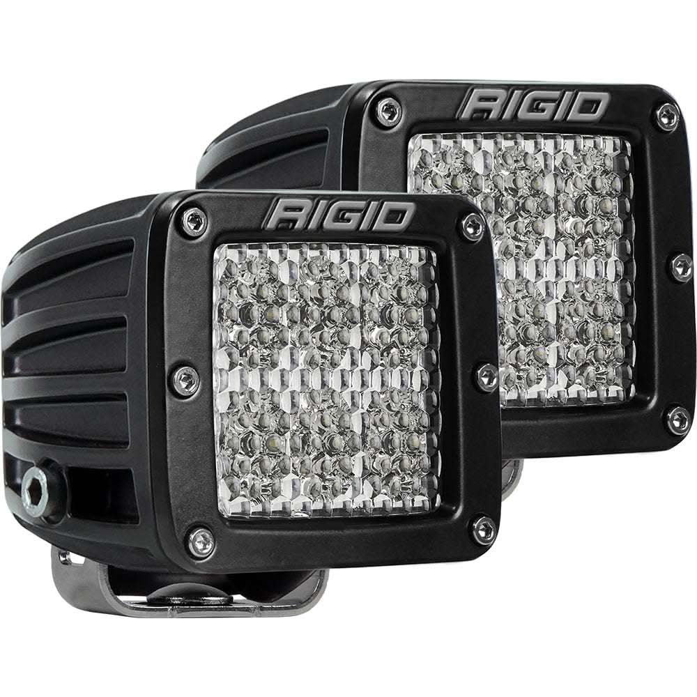 Pair of Rigid Industries D-Series PRO black compact LED lights with Specter-Diffused optics for off-road use