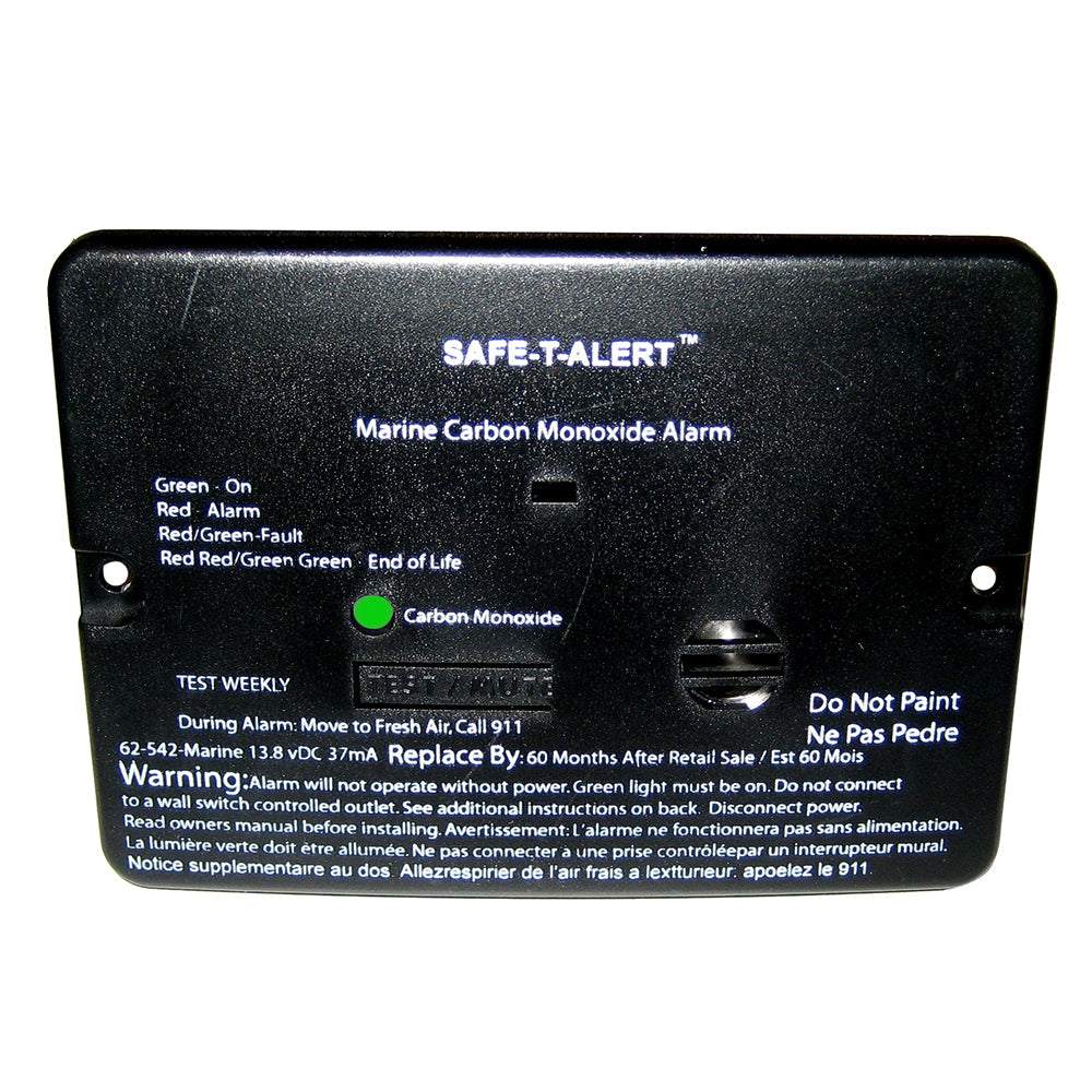 Safe-T-Alert 62 Series marine carbon monoxide alarm flush mount black compact design 12V
