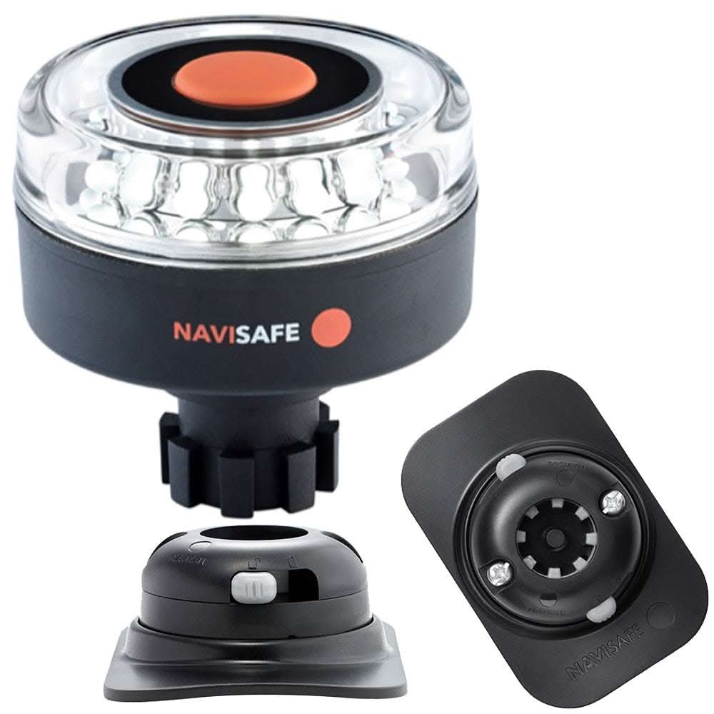 Navisafe Navilight 360° marine navigation light with Navibolt base and RIB mount in black