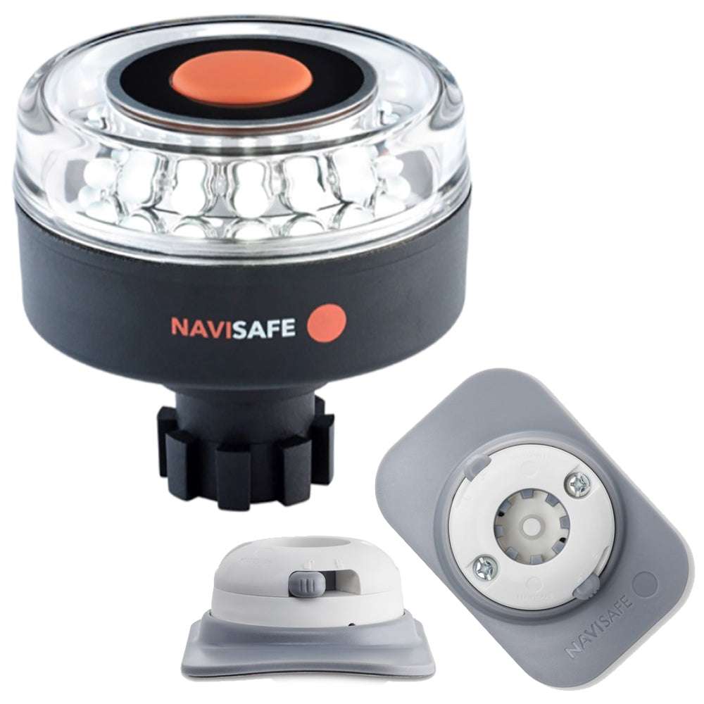 Navisafe Navilight 360° white marine navigation light with Navibolt base and RIB mount