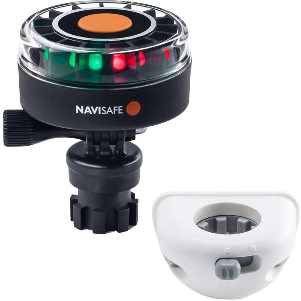 Navisafe Navilight 2NM tricolor navigation light with Navimount base and vertical mount in white