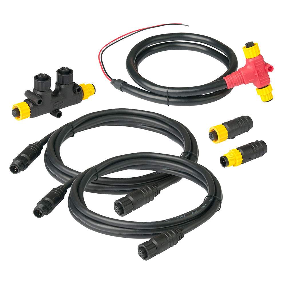 Ancor NMEA 2000 dual device starter kit with cables, terminators, and connectors for marine network setup