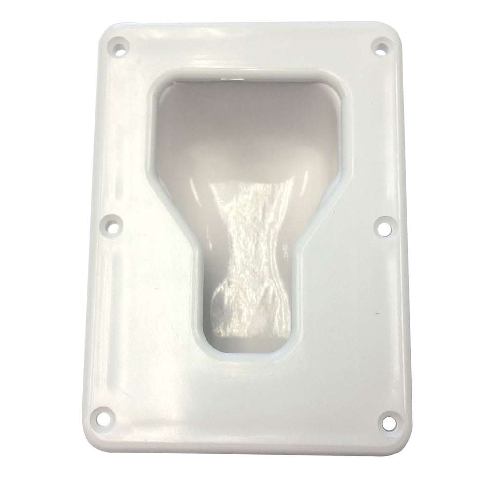 Forespar Tiller Lock Box white adjustable boat tiller lock with cut-out dimensions 3-3/8” x 4-3/4” x 1-1/2”