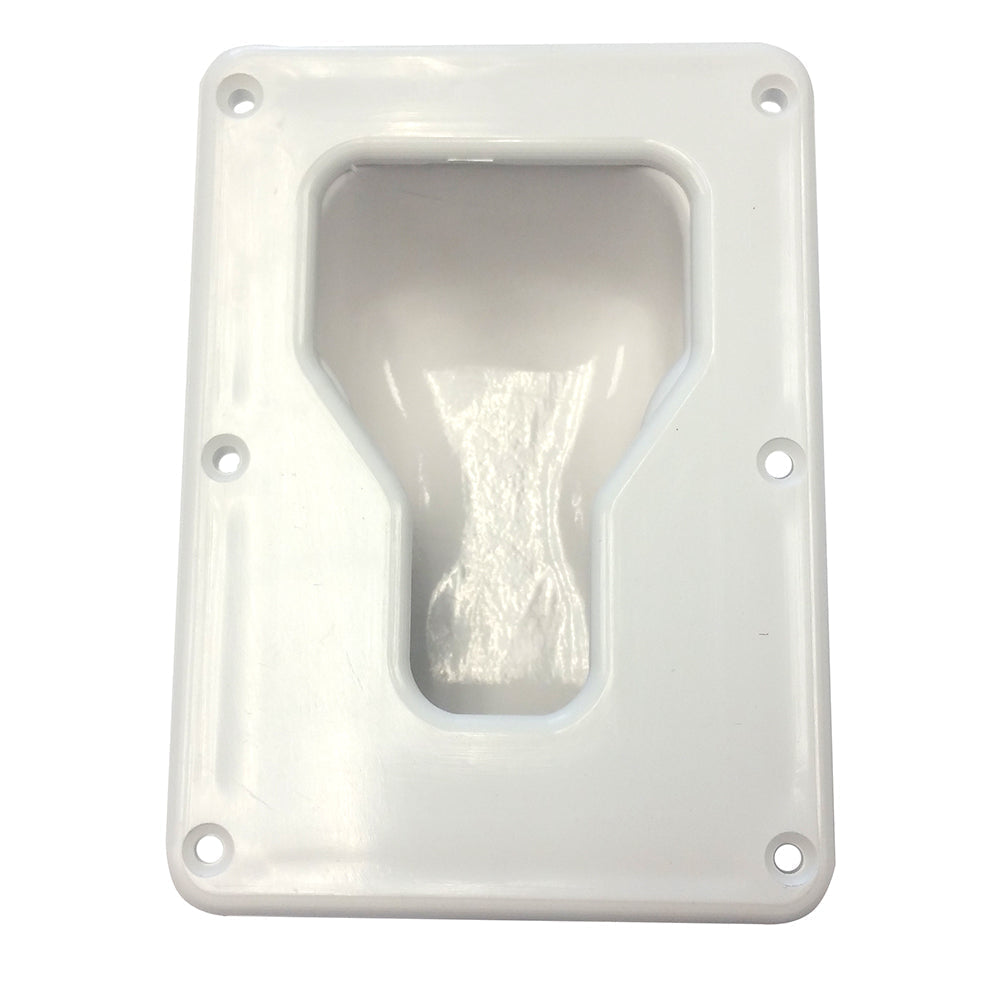 Forespar Tiller Lock Box white adjustable boat tiller lock with cut-out dimensions 3-3/8” x 4-3/4” x 1-1/2”