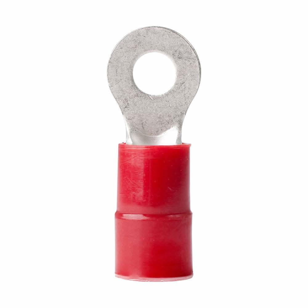 8 AWG #10 nylon insulated red ring terminal for marine use