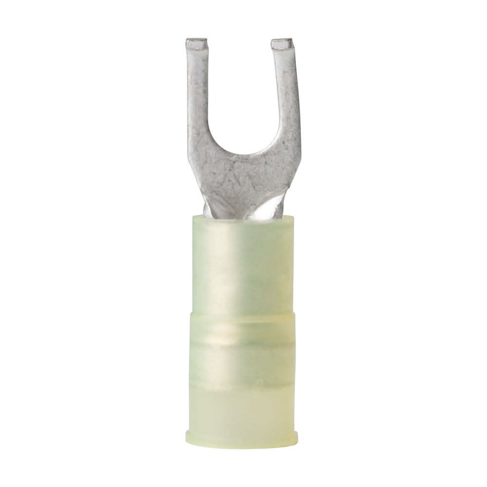 Ancor 12-10 AWG nylon insulated flanged spade terminal with tinned copper barrel for marine use