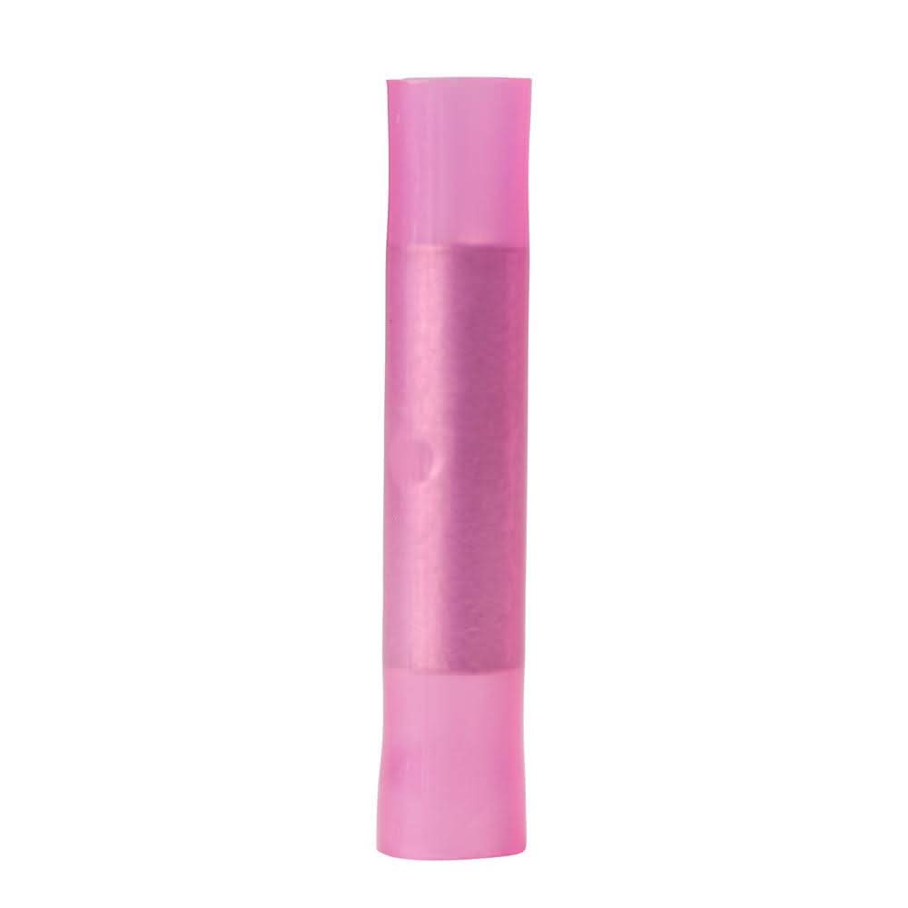 Ancor 22-18 AWG nylon insulated single crimp butt connector in pink for marine use