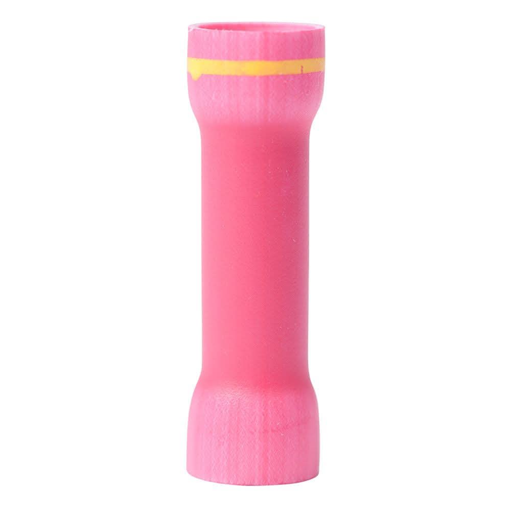pink vinyl insulated 8 AWG to 12-10 AWG step down butt connector for marine use