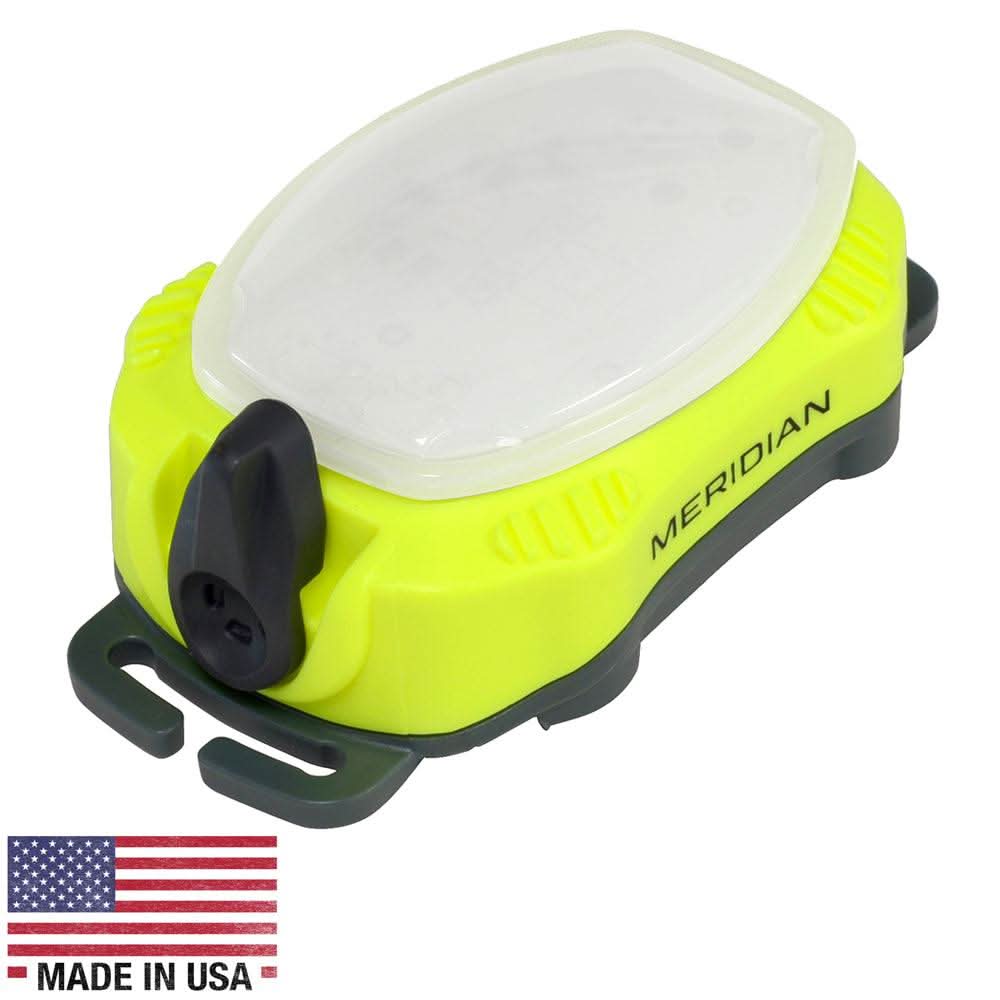 Princeton Tec Meridian neon yellow waterproof emergency strobe beacon light for diving and outdoor use