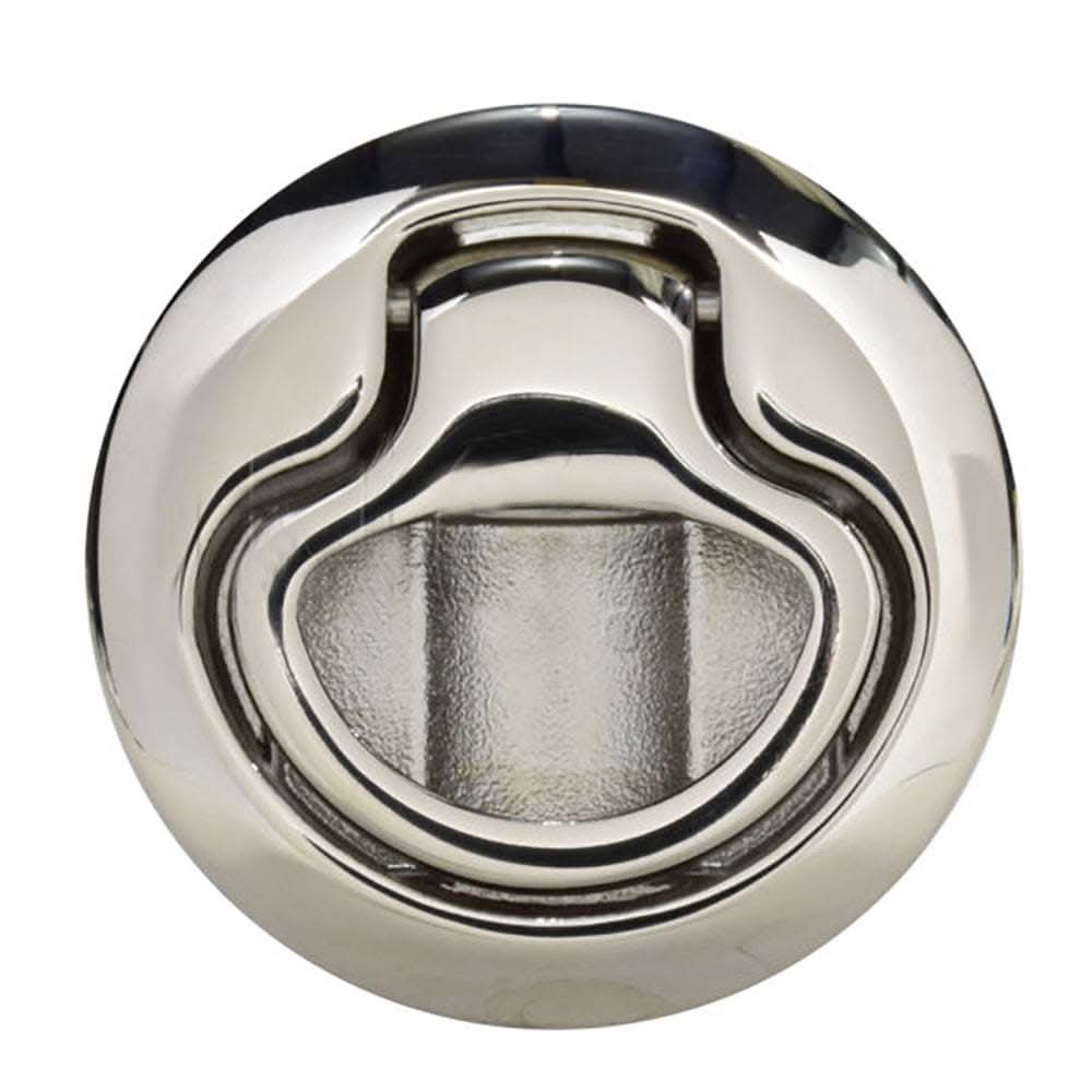 Southco Flush Pull Latch polished stainless steel non-locking round design